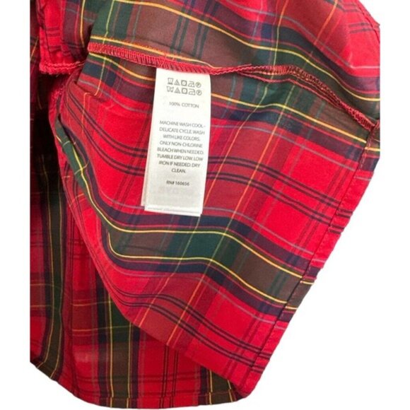 Nicole Miller Plaid Smocked Bodice Midi Dress 100% Cotton Ruffle Layered XS - Picture 4 of 6